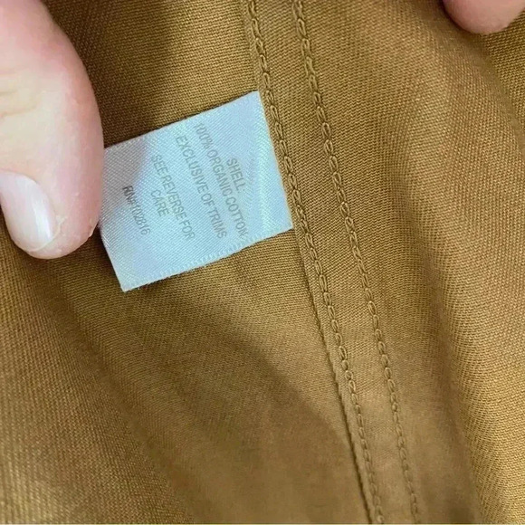 Garnet Hill Organic Cotton Zip Up Utility Jacket Golden Khaki 6 - Picture 6 of 10